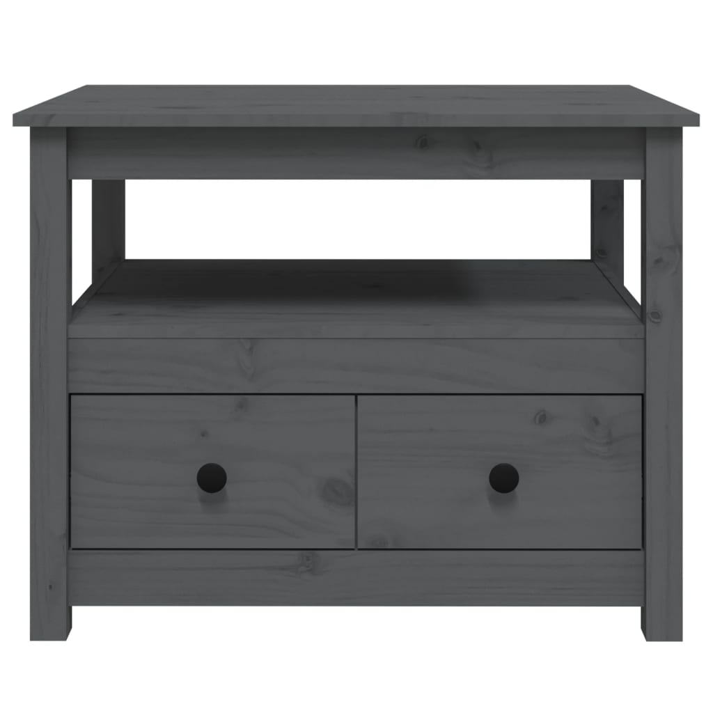 Coffee Table Grey 71x49x55 cm Solid Wood Pine