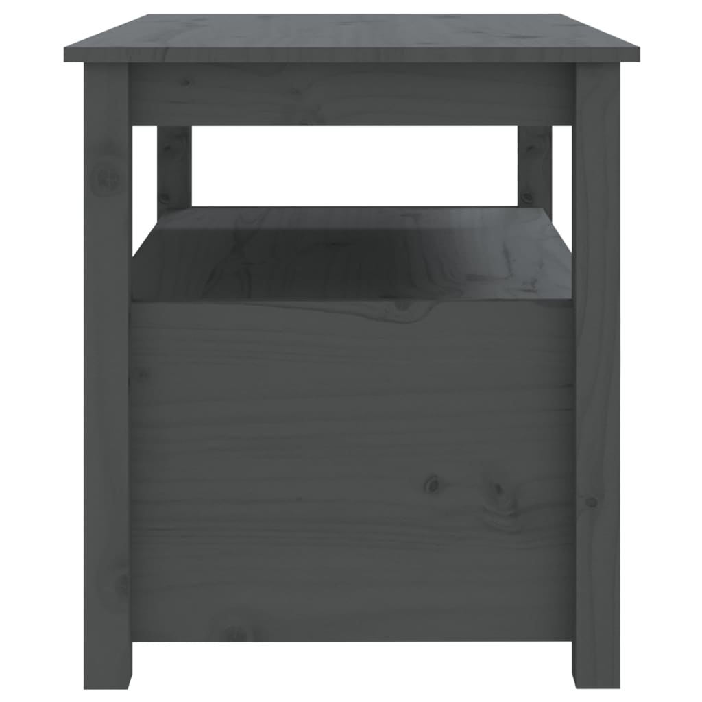 Coffee Table Grey 71x49x55 cm Solid Wood Pine