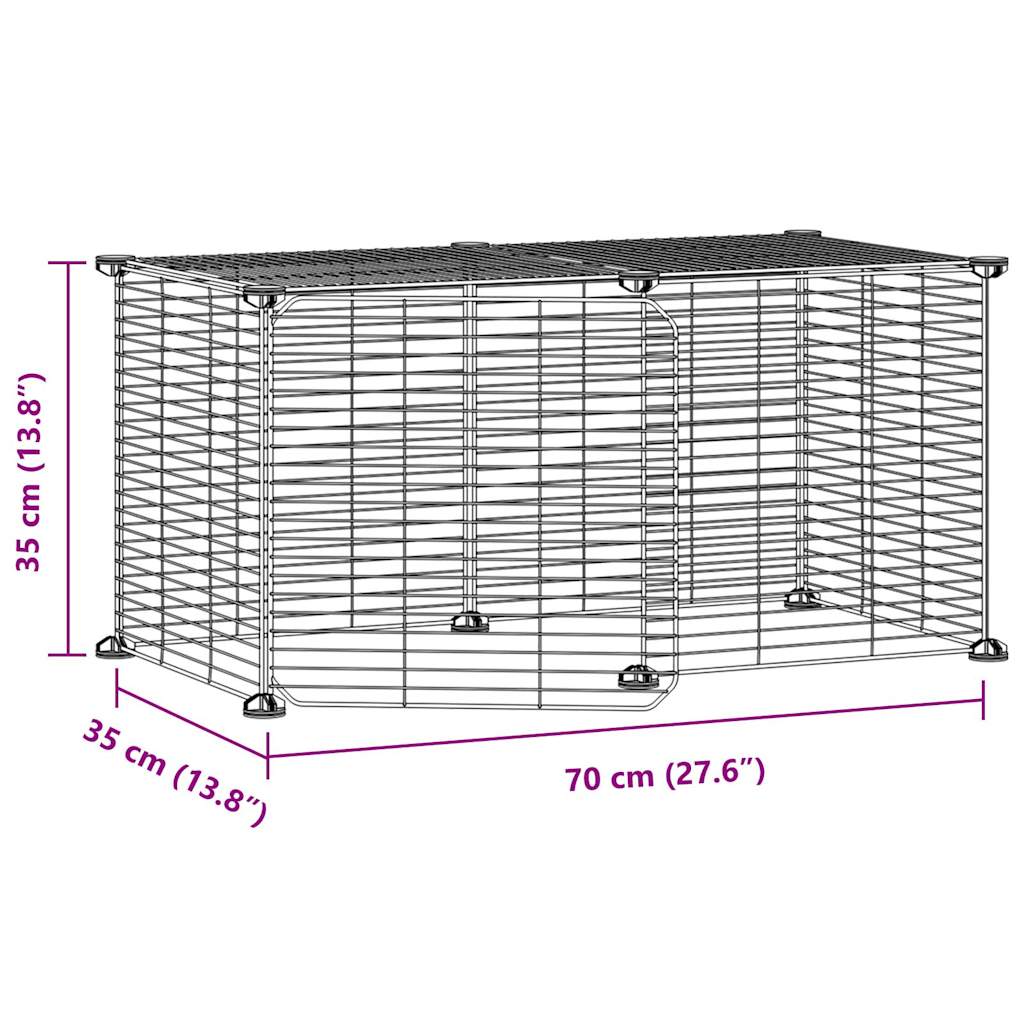 8-Panel Pet Cage with Door Black 35x35 cm Steel