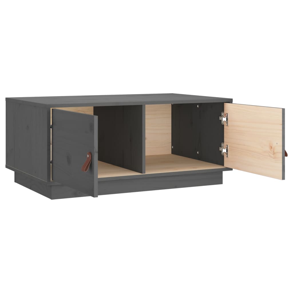 Coffee Table Grey 80x50x35 cm Solid Wood Pine