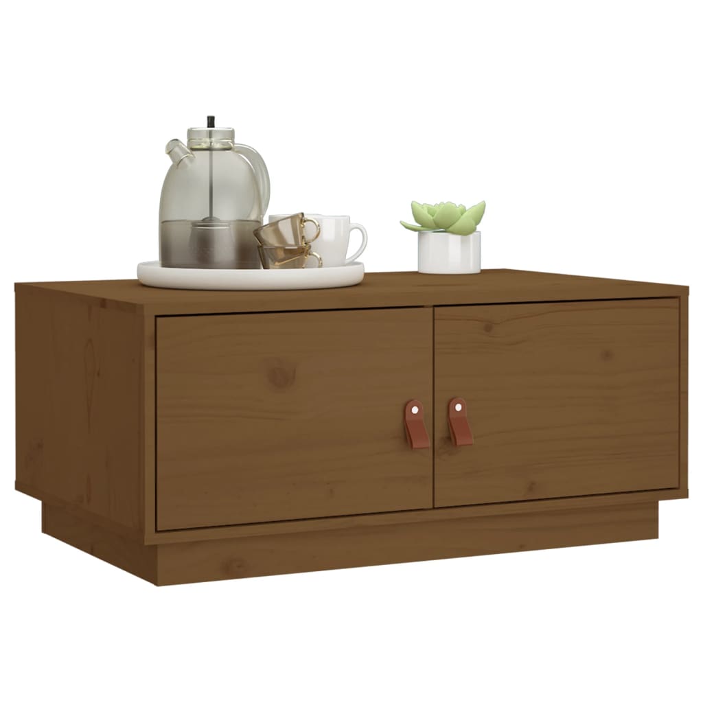 Coffee Table Honey Brown 80x50x35 cm Solid Wood Pine