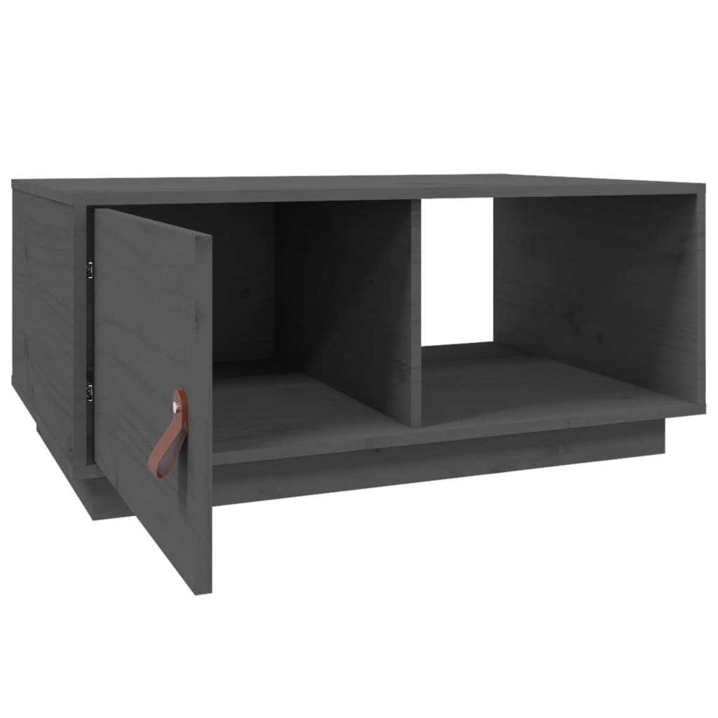 Coffee Table Grey 80x50x35.5 cm Solid Wood Pine