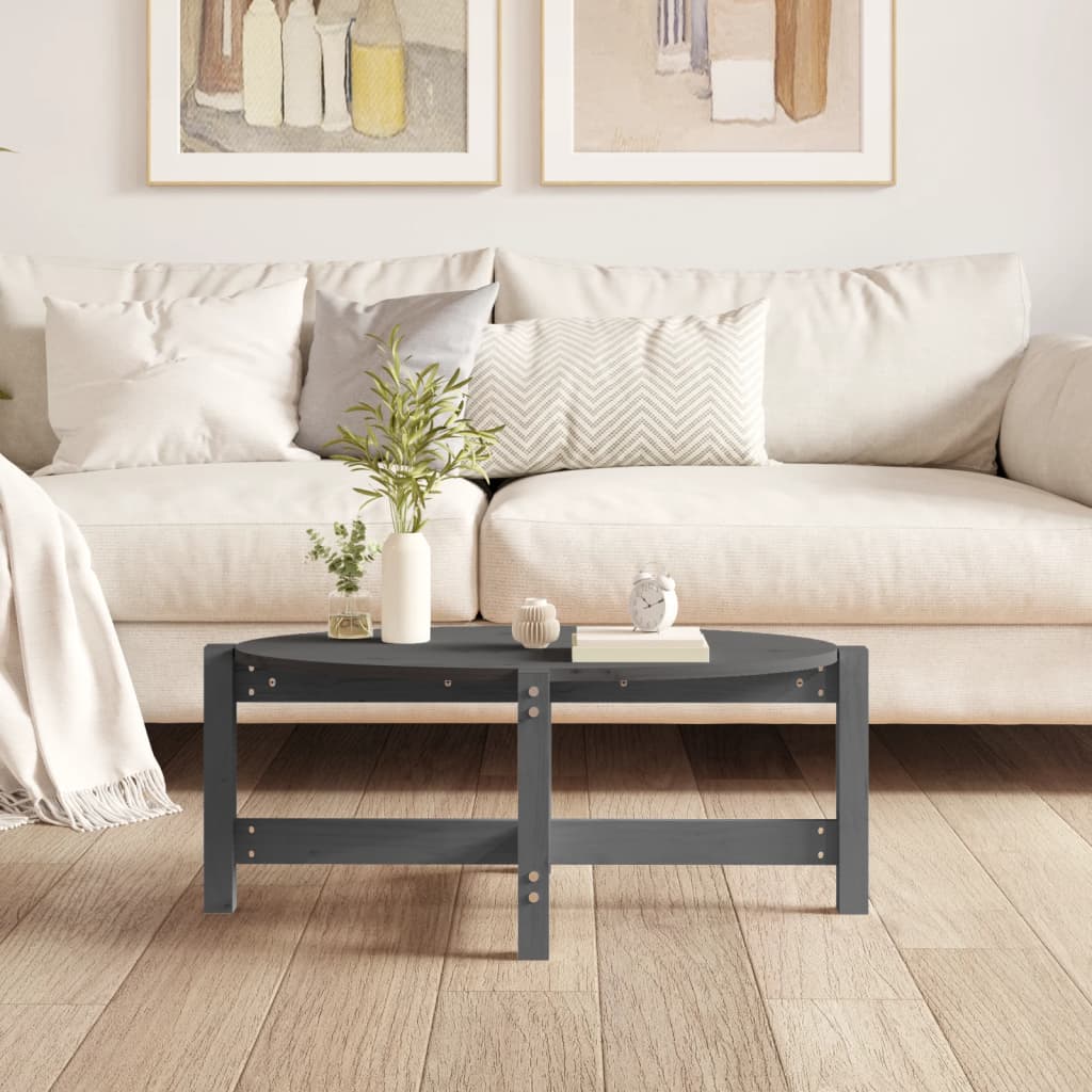 Coffee Table Grey 87x48x35 cm Solid Wood Pine