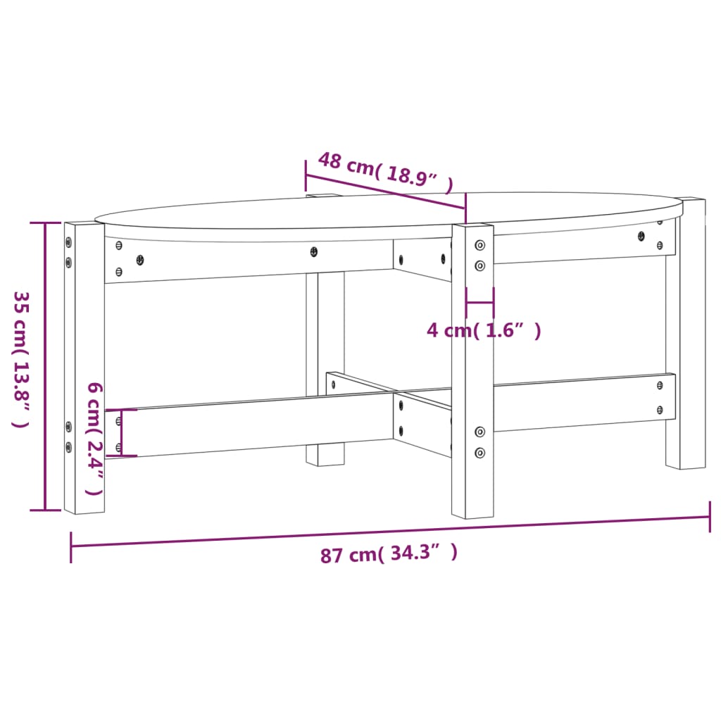 Coffee Table Grey 87x48x35 cm Solid Wood Pine
