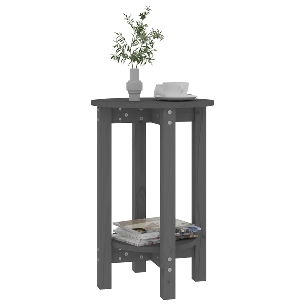 Coffee Table Grey Ø 40x60 cm Solid Wood Pine