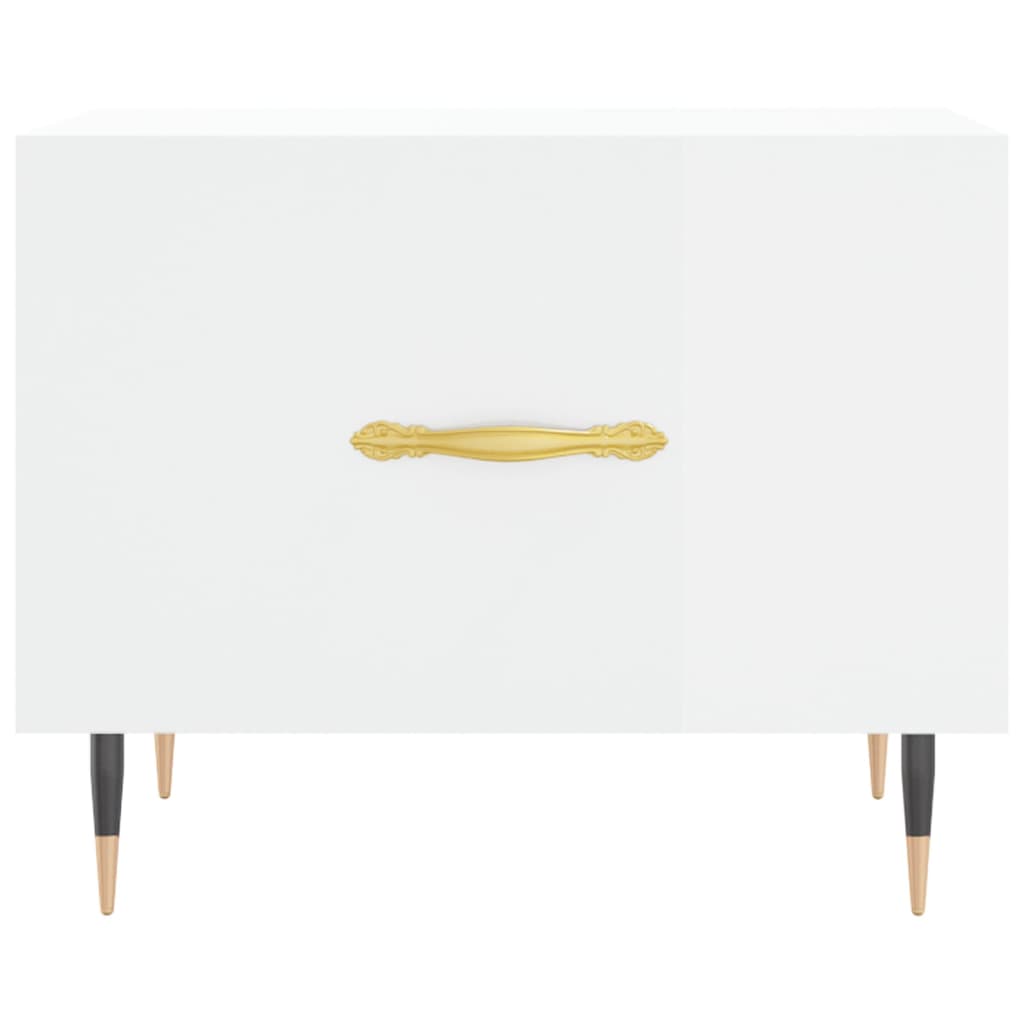 Coffee Table High Gloss White 50x50x40 cm Engineered Wood