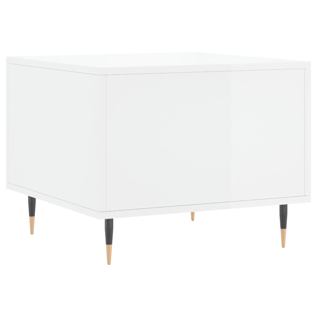 Coffee Table High Gloss White 50x50x40 cm Engineered Wood