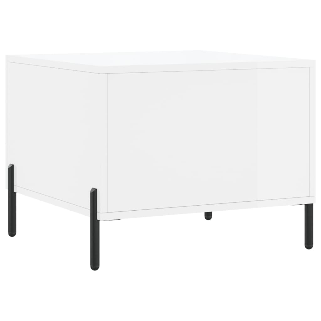Coffee Table High Gloss White 50x50x40 cm Engineered Wood