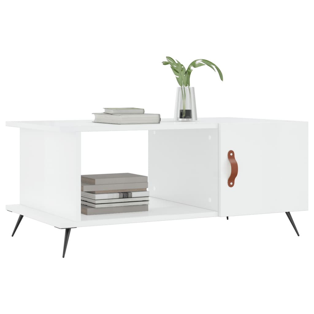Coffee Table High Gloss White 90x50x40 cm Engineered Wood