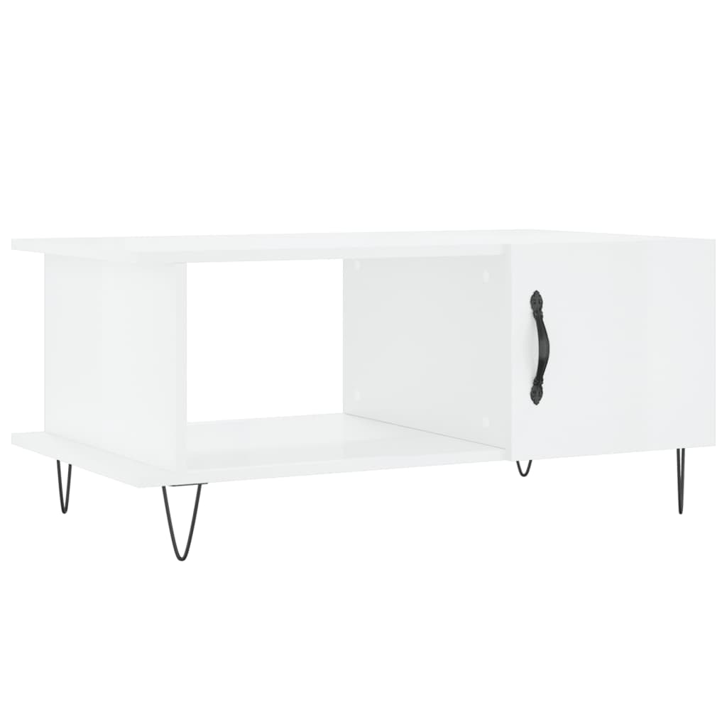 Coffee Table High Gloss White 90x50x40 cm Engineered Wood