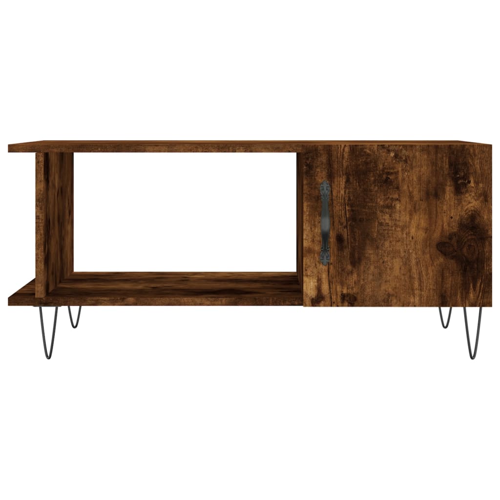 Coffee Table Smoked Oak 90x50x40 cm Engineered Wood