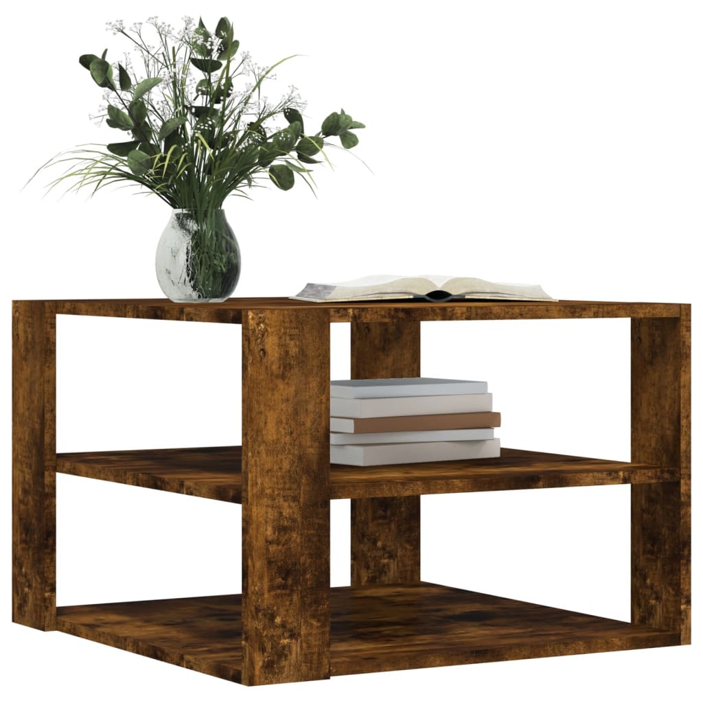 Coffee Table Smoked Oak 59.5x59.5x40 cm Engineered Wood