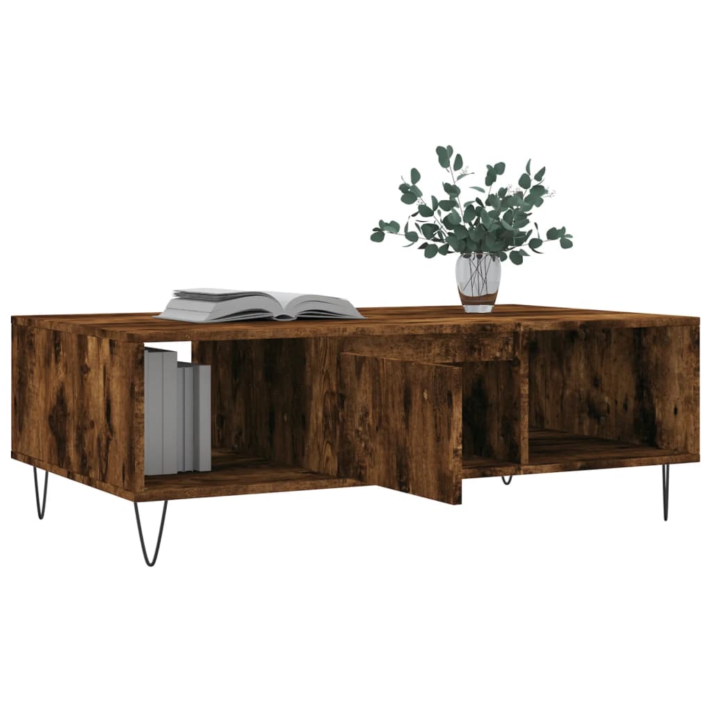 Coffee Table Smoked Oak 104x60x35 cm Engineered Wood