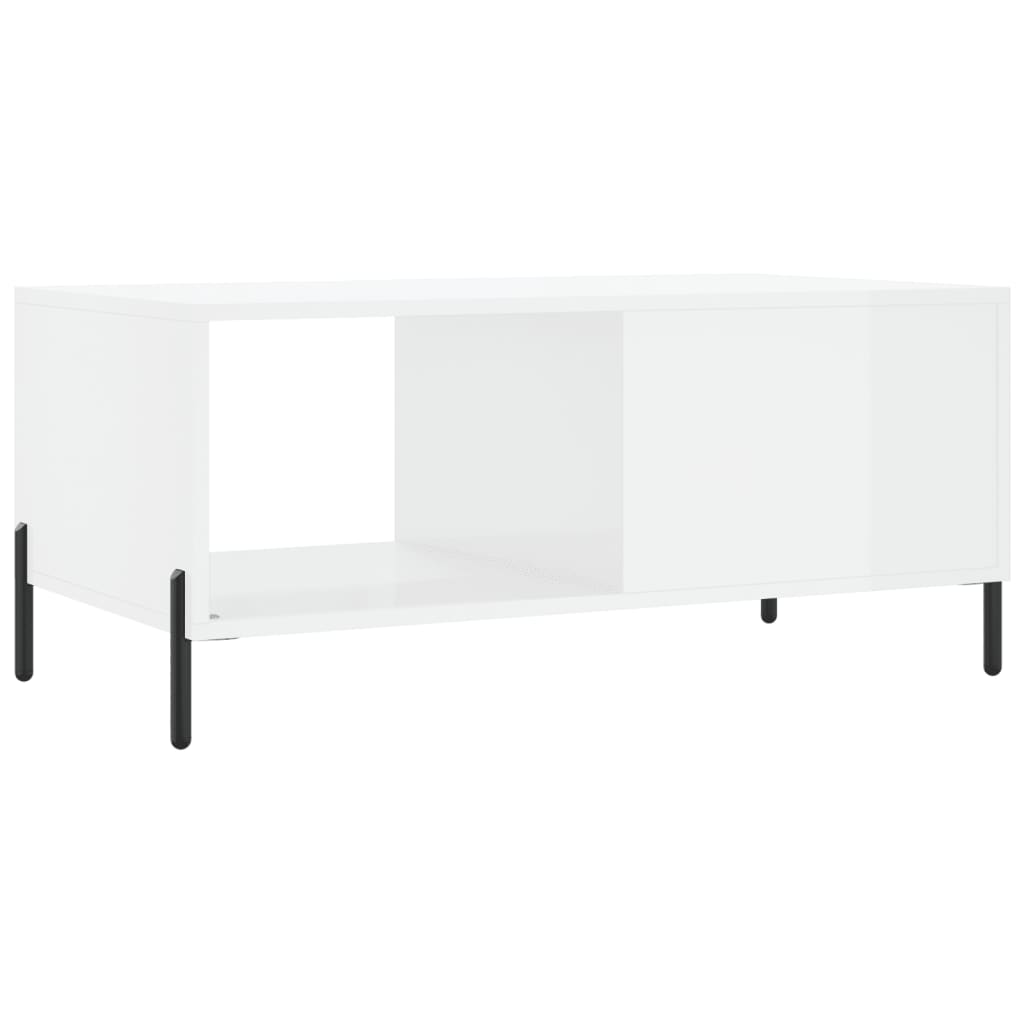 Coffee Table High Gloss White 90x50x40 cm Engineered Wood
