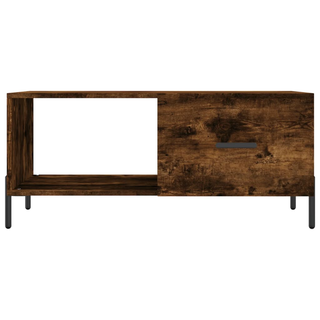 Coffee Table Smoked Oak 90x50x40 cm Engineered Wood