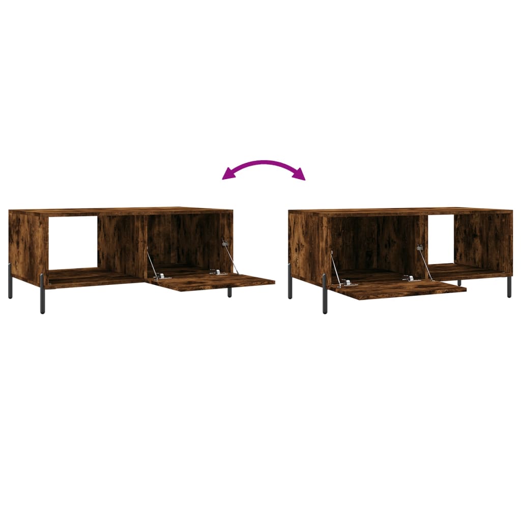 Coffee Table Smoked Oak 90x50x40 cm Engineered Wood