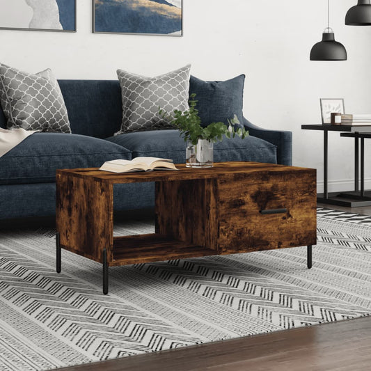 Coffee Table Smoked Oak 90x50x40 cm Engineered Wood