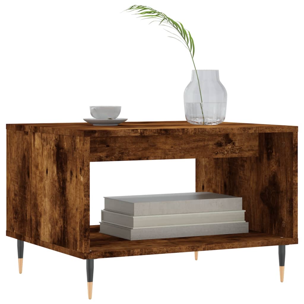 Coffee Table Smoked Oak 60x50x40 cm Engineered Wood