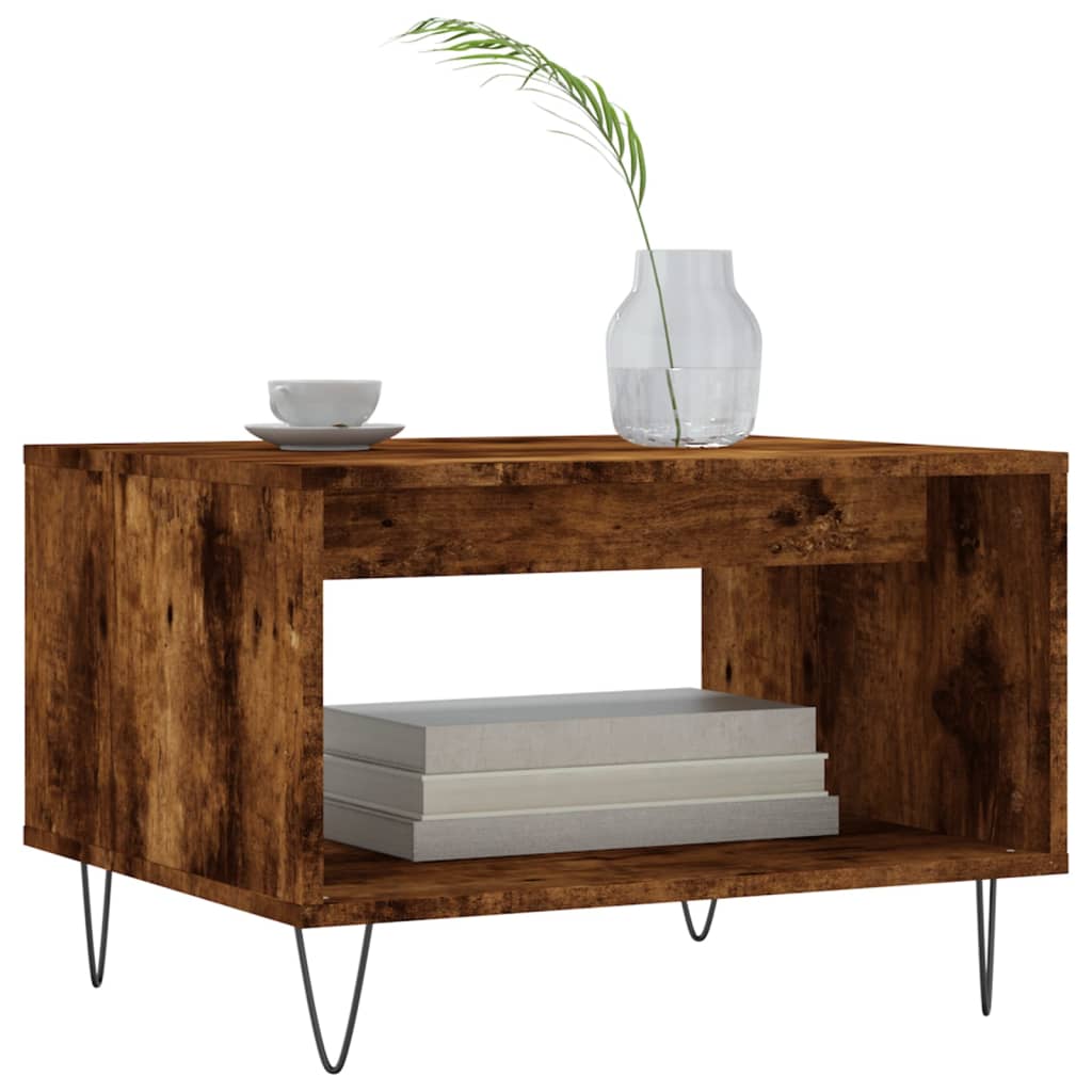 Coffee Table Smoked Oak 60x50x40 cm Engineered Wood