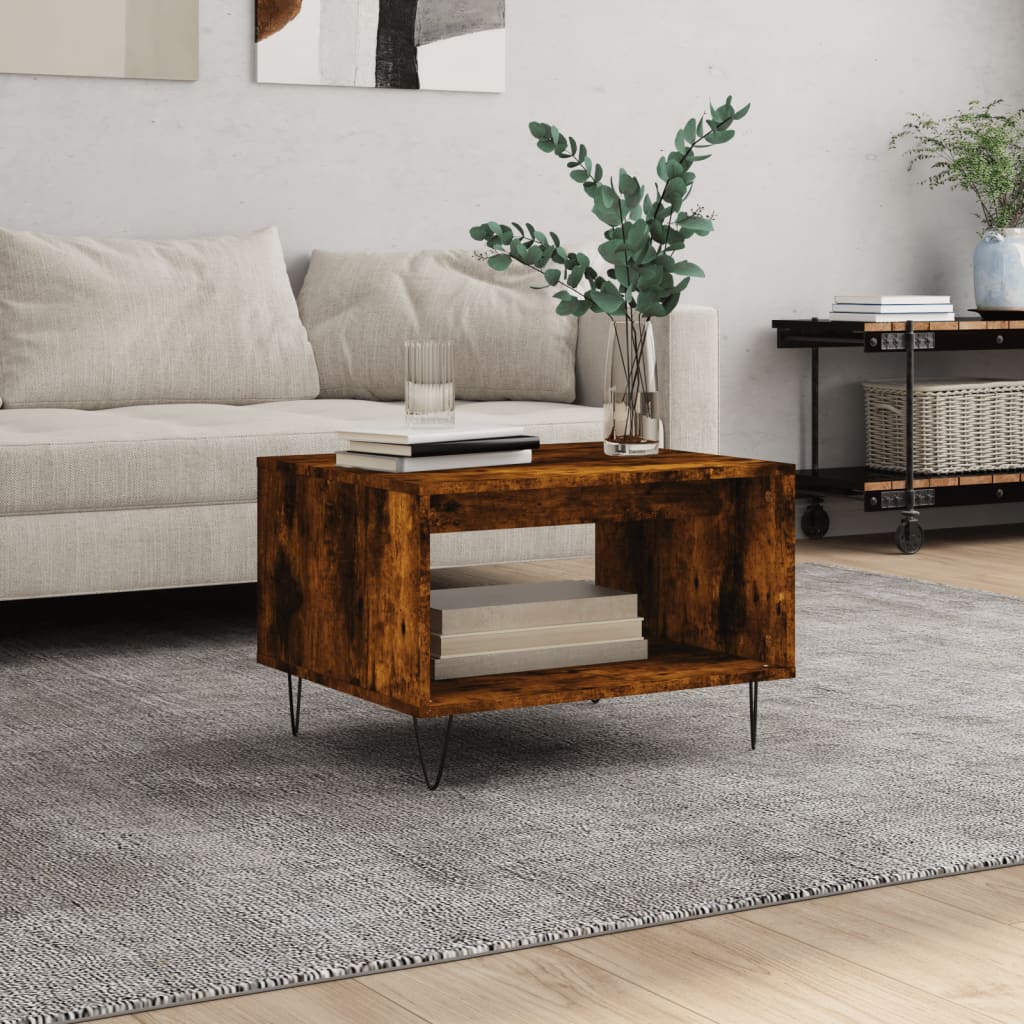 Coffee Table Smoked Oak 60x50x40 cm Engineered Wood