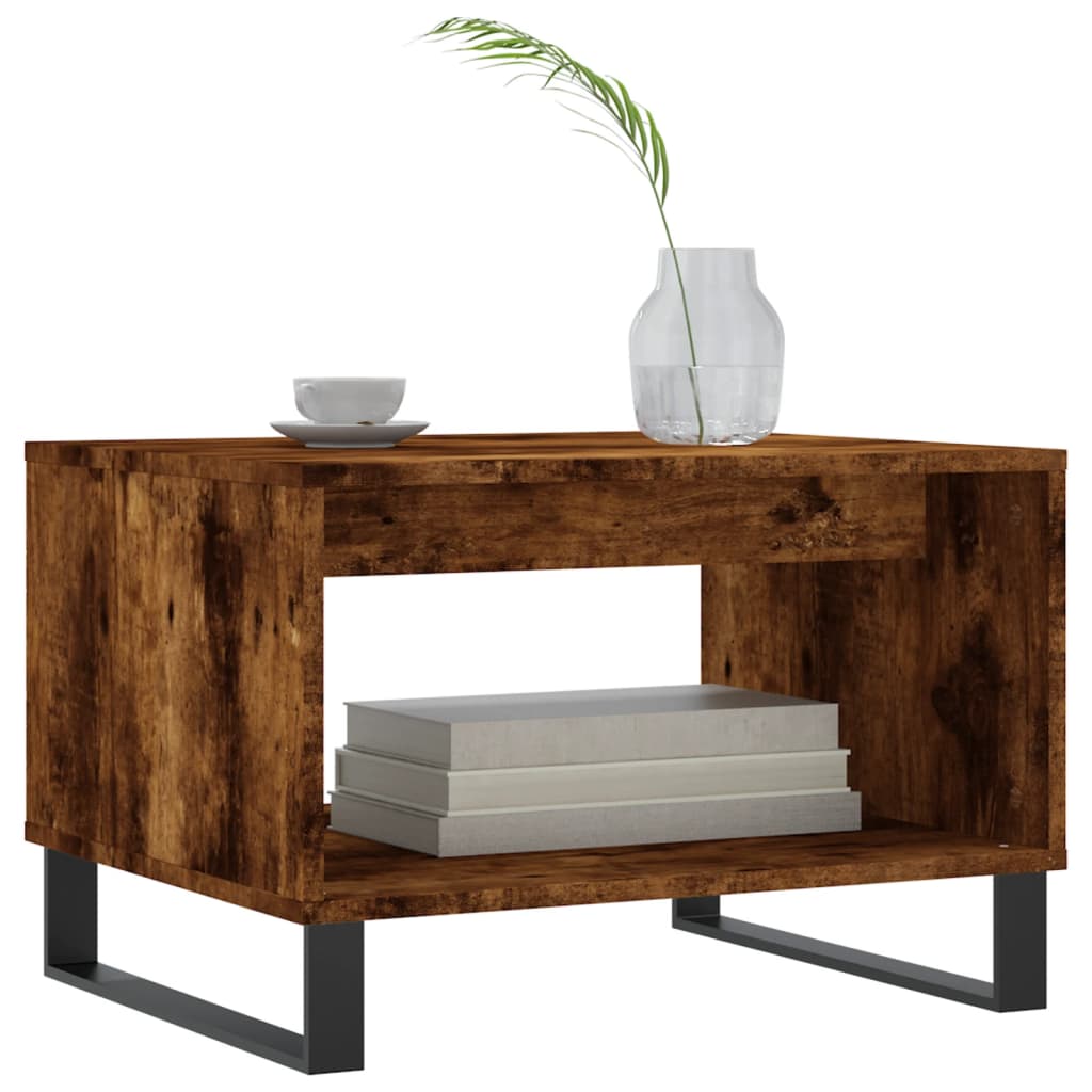 Coffee Table Smoked Oak 60x50x40 cm Engineered Wood