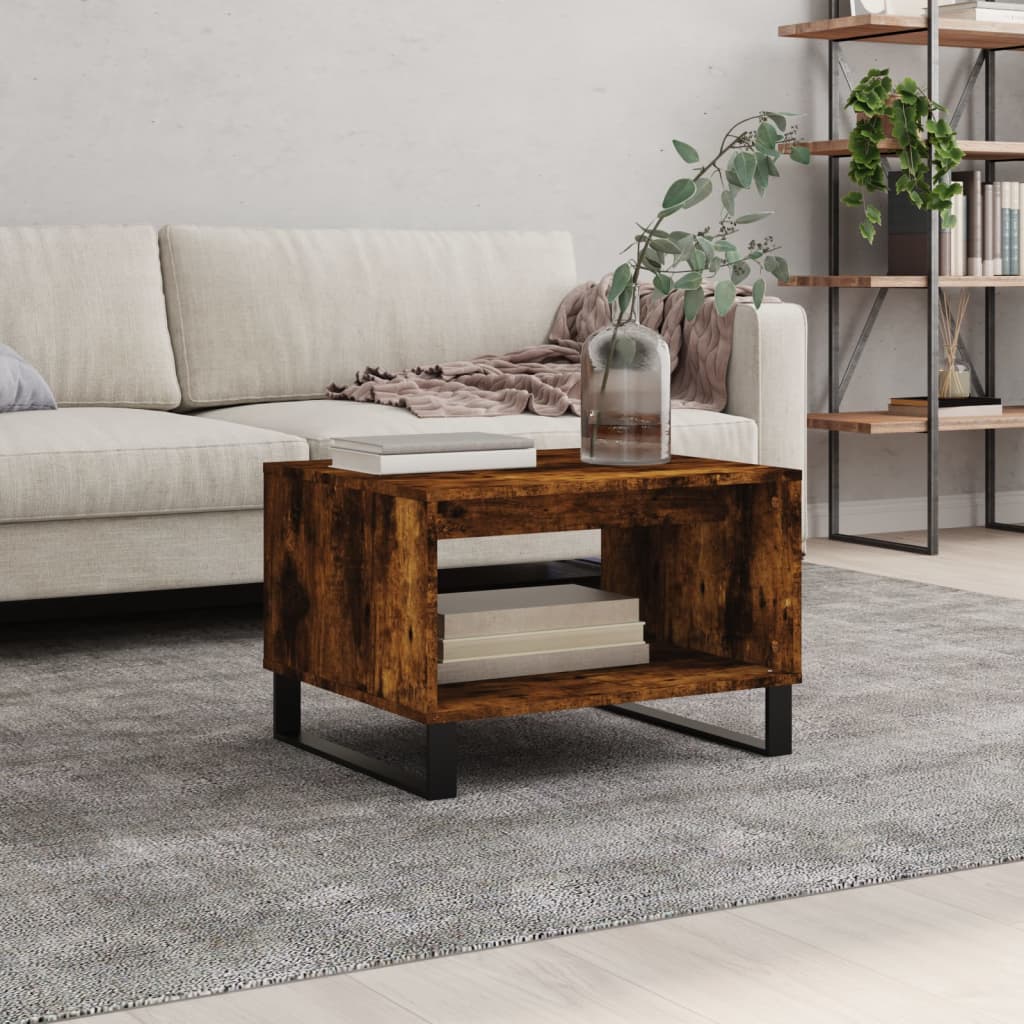 Coffee Table Smoked Oak 60x50x40 cm Engineered Wood