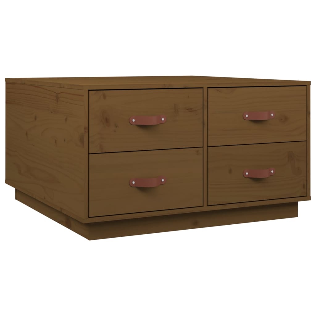 Coffee Table Honey Brown 80x80x45 cm Solid Wood Pine