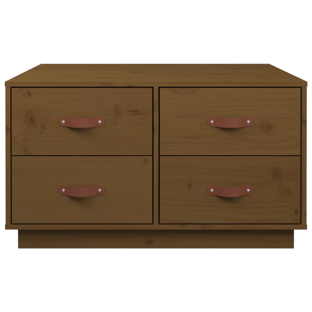 Coffee Table Honey Brown 80x80x45 cm Solid Wood Pine