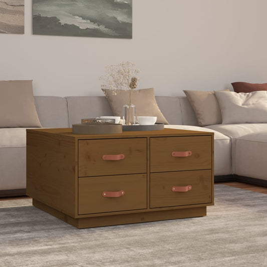 Coffee Table Honey Brown 80x80x45 cm Solid Wood Pine