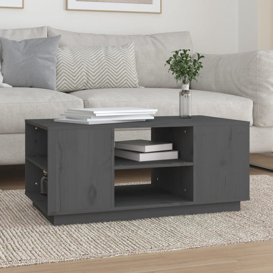 Coffee Table Grey 90x49x40.5 cm Solid Wood Pine