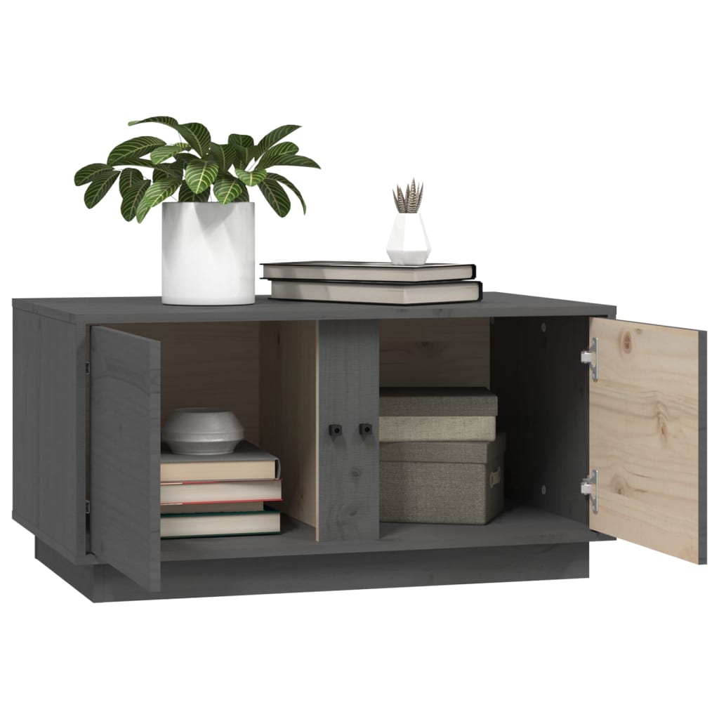 Coffee Table Grey 80x50x40 cm Solid Wood Pine