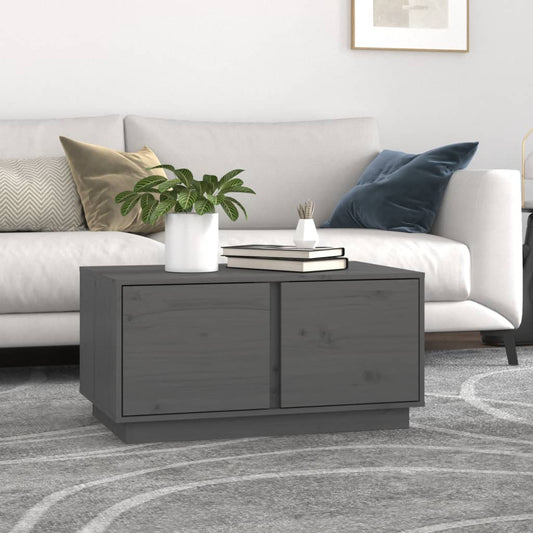 Coffee Table Grey 80x50x40 cm Solid Wood Pine