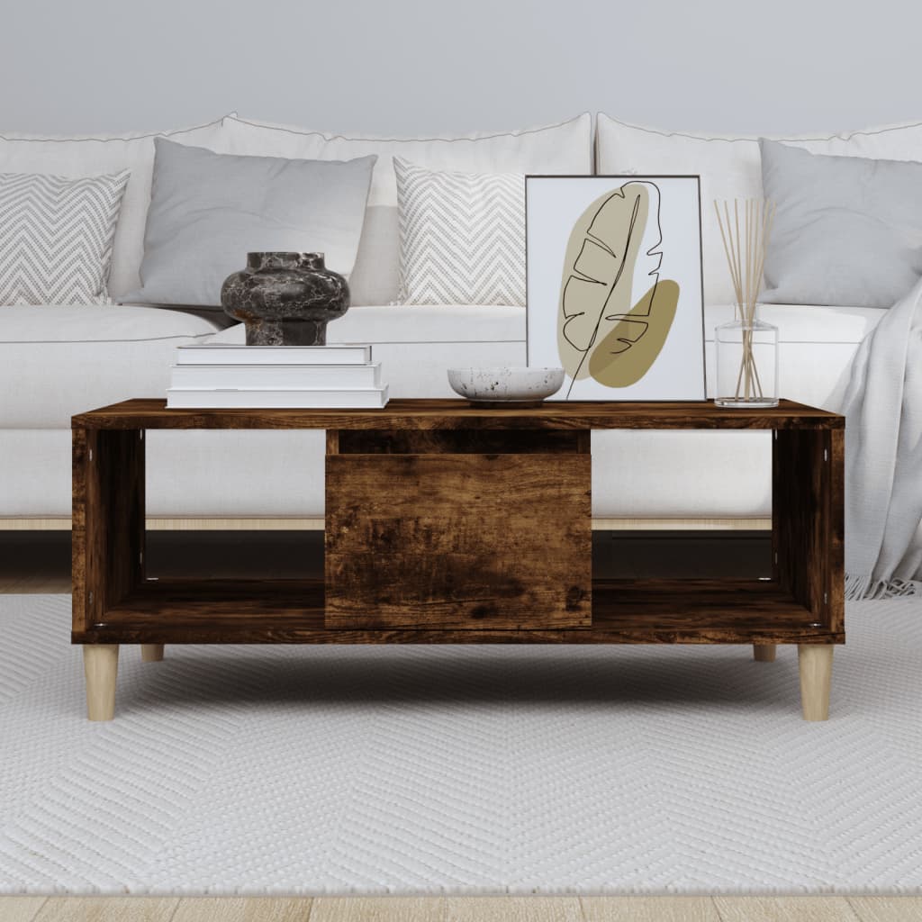 Coffee Table Smoked Oak 90x50x36,5 cm Engineered Wood