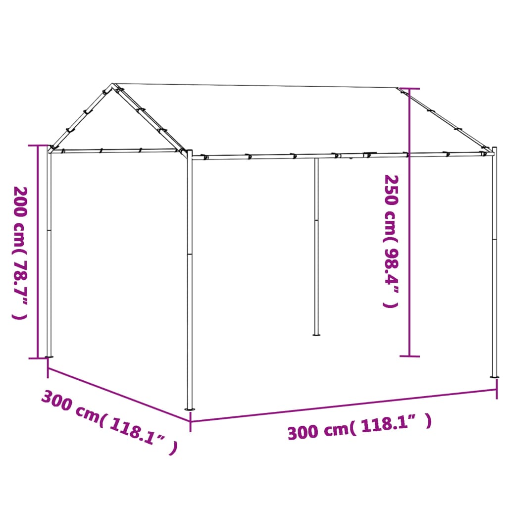 Canopy Tent Anthracite 3x3 m Steel and Fabric