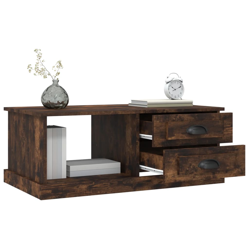 Coffee Table Smoked Oak 90x50x35 cm Engineered Wood