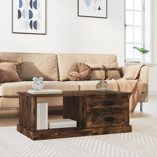 Coffee Table Smoked Oak 90x50x35 cm Engineered Wood