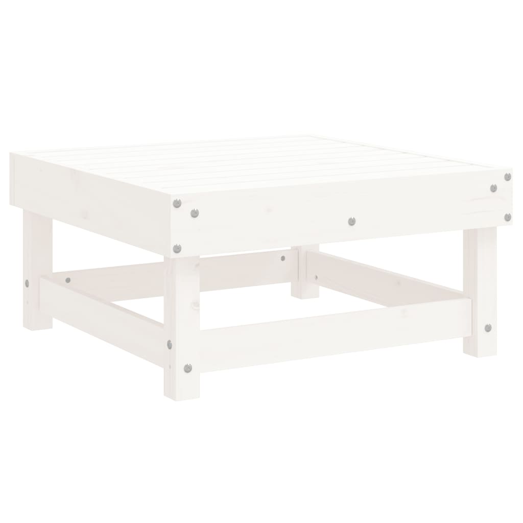 3 Piece Garden Lounge Set White Solid Wood Pine