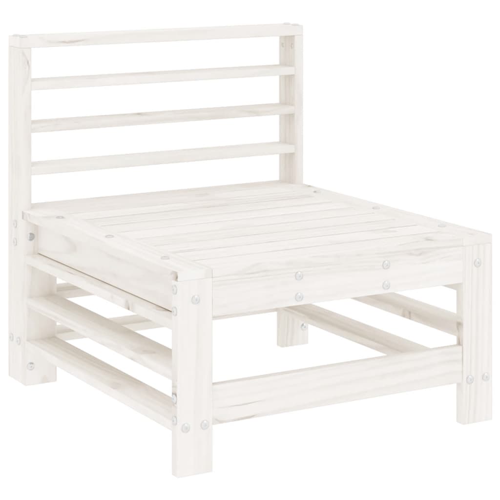3 Piece Garden Lounge Set White Solid Wood Pine