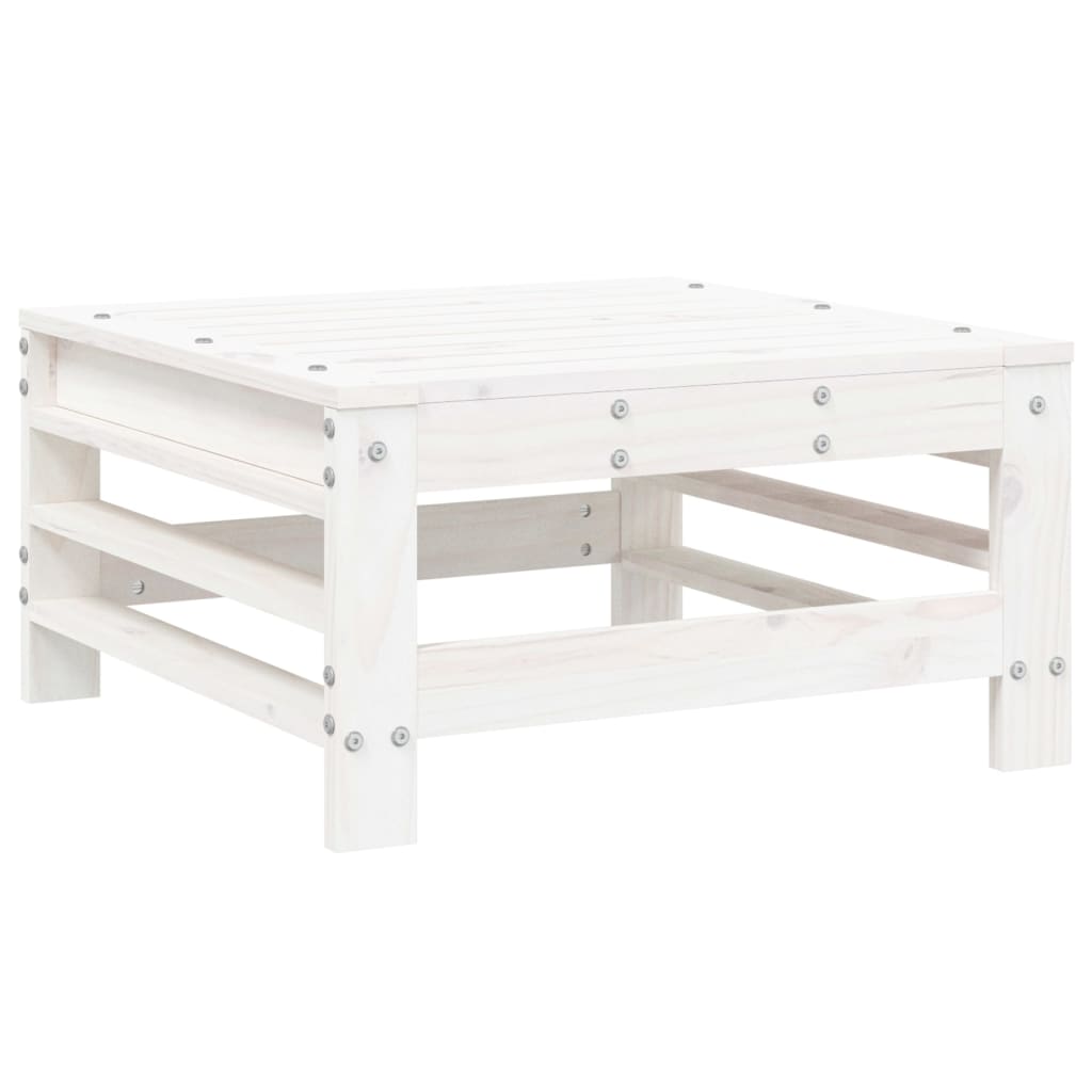 3 Piece Garden Lounge Set White Solid Wood Pine