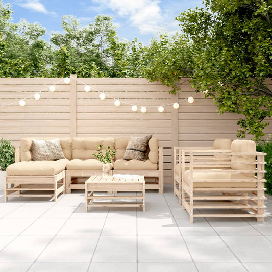 7 Piece Garden Lounge Set Solid Wood Pine