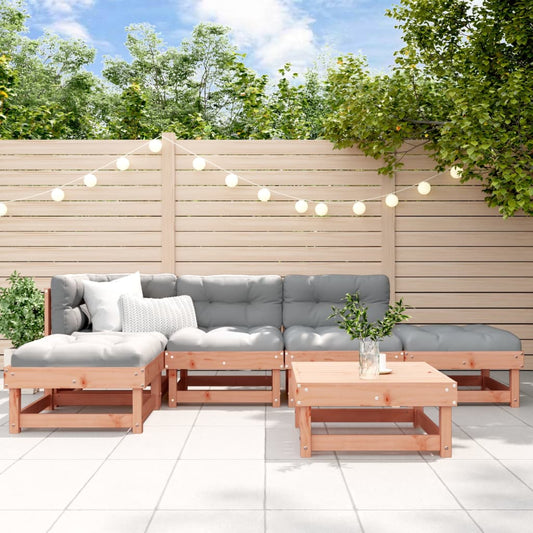 6 Piece Garden Lounge Set Solid Wood Douglas