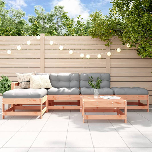 6 Piece Garden Lounge Set Solid Wood Douglas