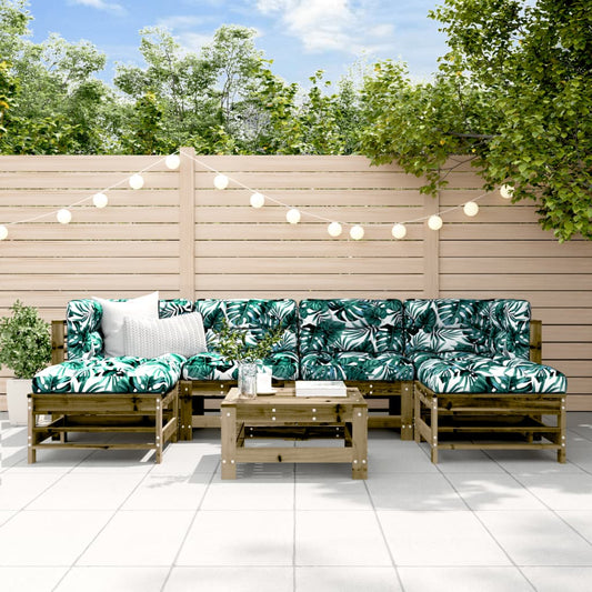7 Piece Garden Lounge Set Impregnated Wood Pine