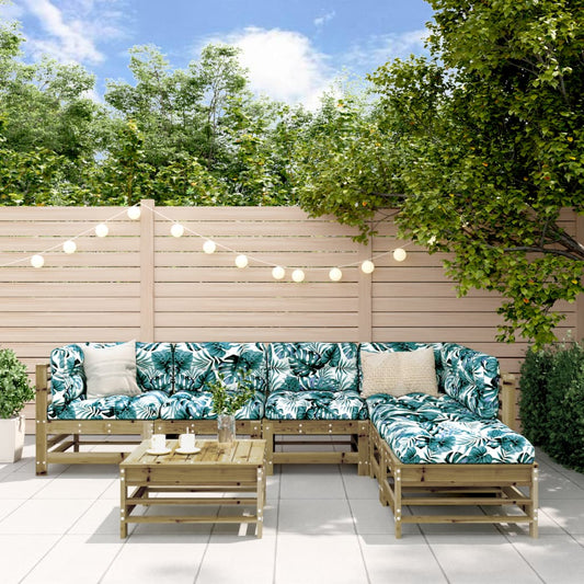 7 Piece Garden Lounge Set Impregnated Wood Pine
