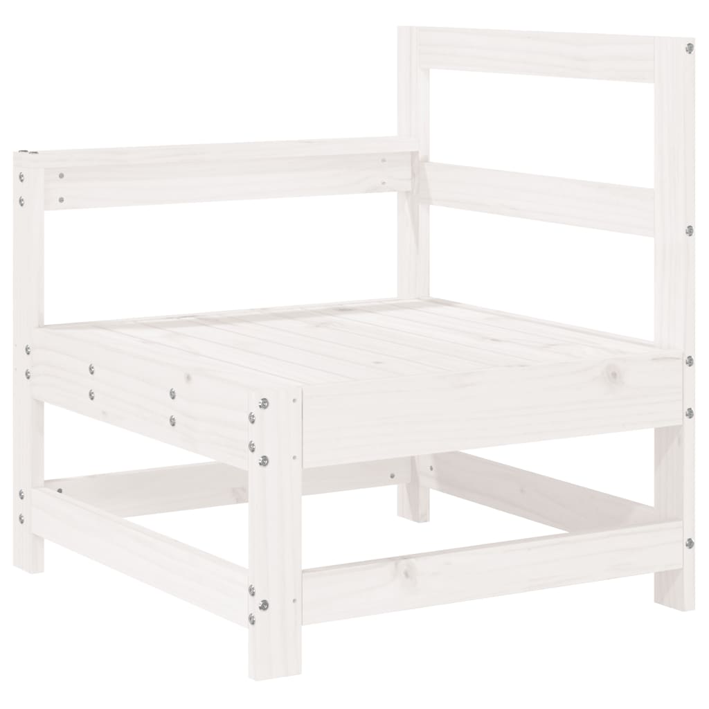 6 Piece Garden Lounge Set White Solid Wood Pine