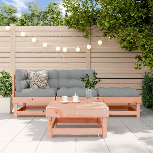 4 Piece Garden Lounge Set Solid Wood Douglas