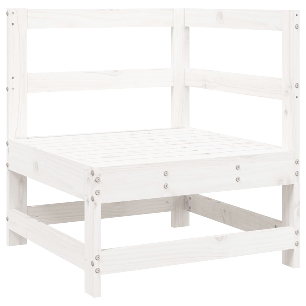 6 Piece Garden Lounge Set White Solid Wood Pine