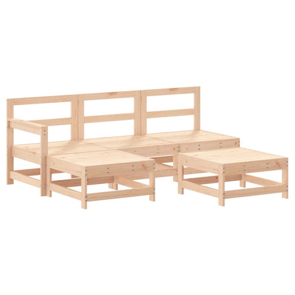 5 Piece Garden Lounge Set Solid Wood Pine