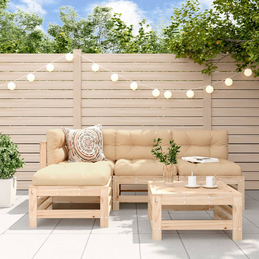 5 Piece Garden Lounge Set Solid Wood Pine