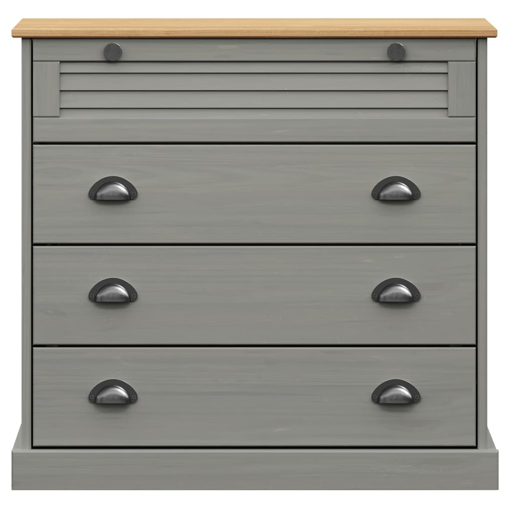 Chest of Drawers VIGO Grey 80x40x76 cm Solid Wood Pine